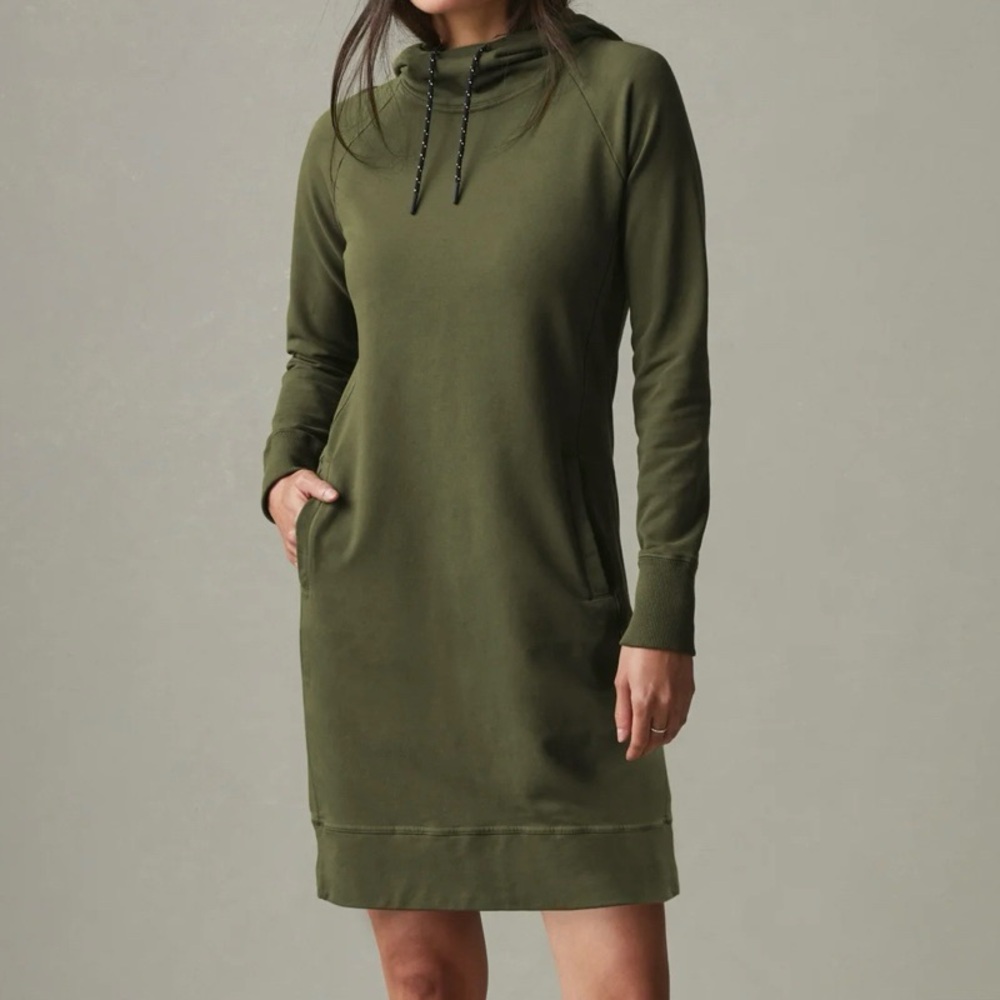 American Giant Moss Green Hoodie Dress